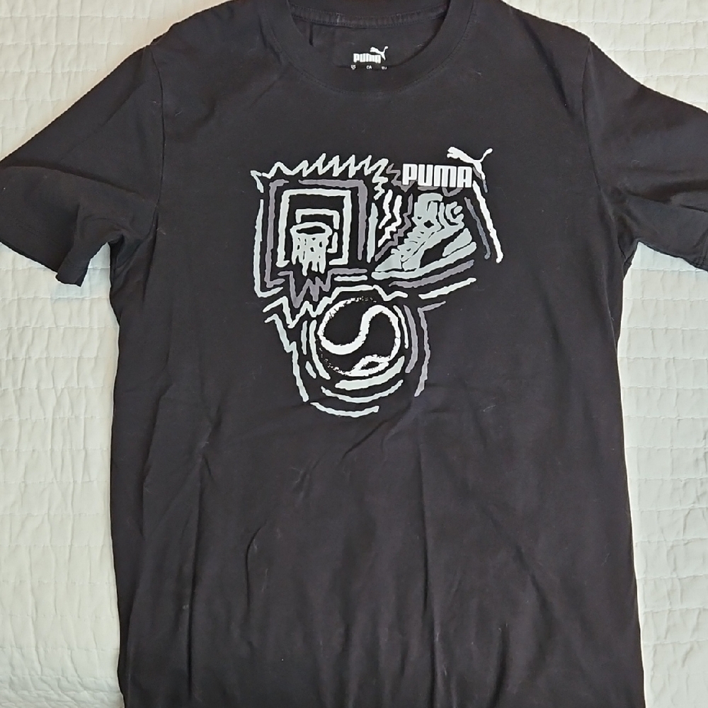 Puma Men's Black Graphic Tee